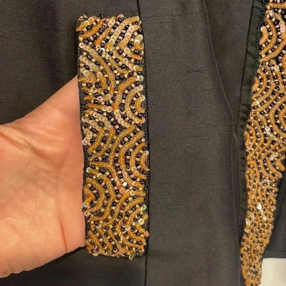 NWT Nina Mclemore Beaded Sequins 100% Silk Blazer Jacket Sz 2 - Picture 5 of 10